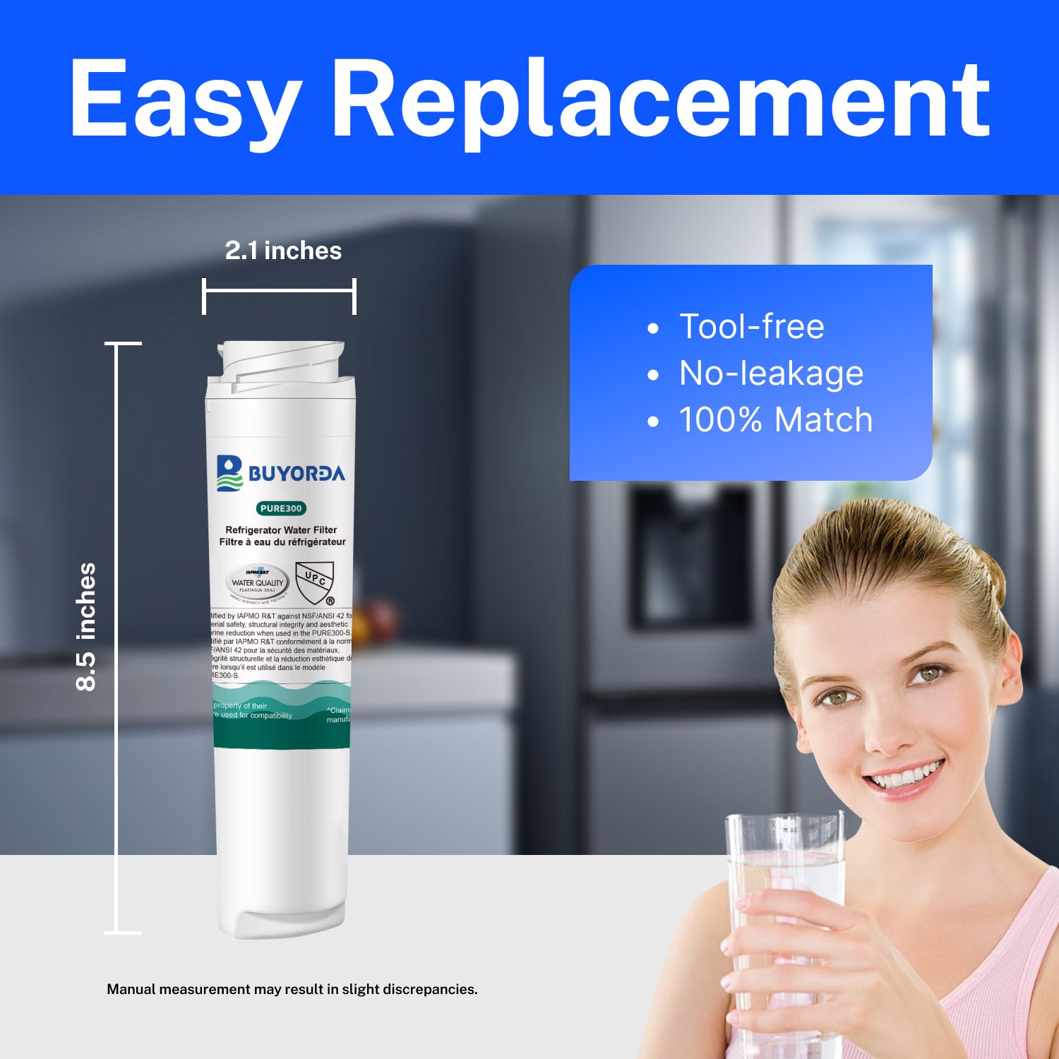 Buyorda Replacement for GE GSWF GSWFDS GXRLQR for Kenmore 46-9914 469914 04609914000 Refrigerator for WaterFilter Reduces Bad Taste Odor