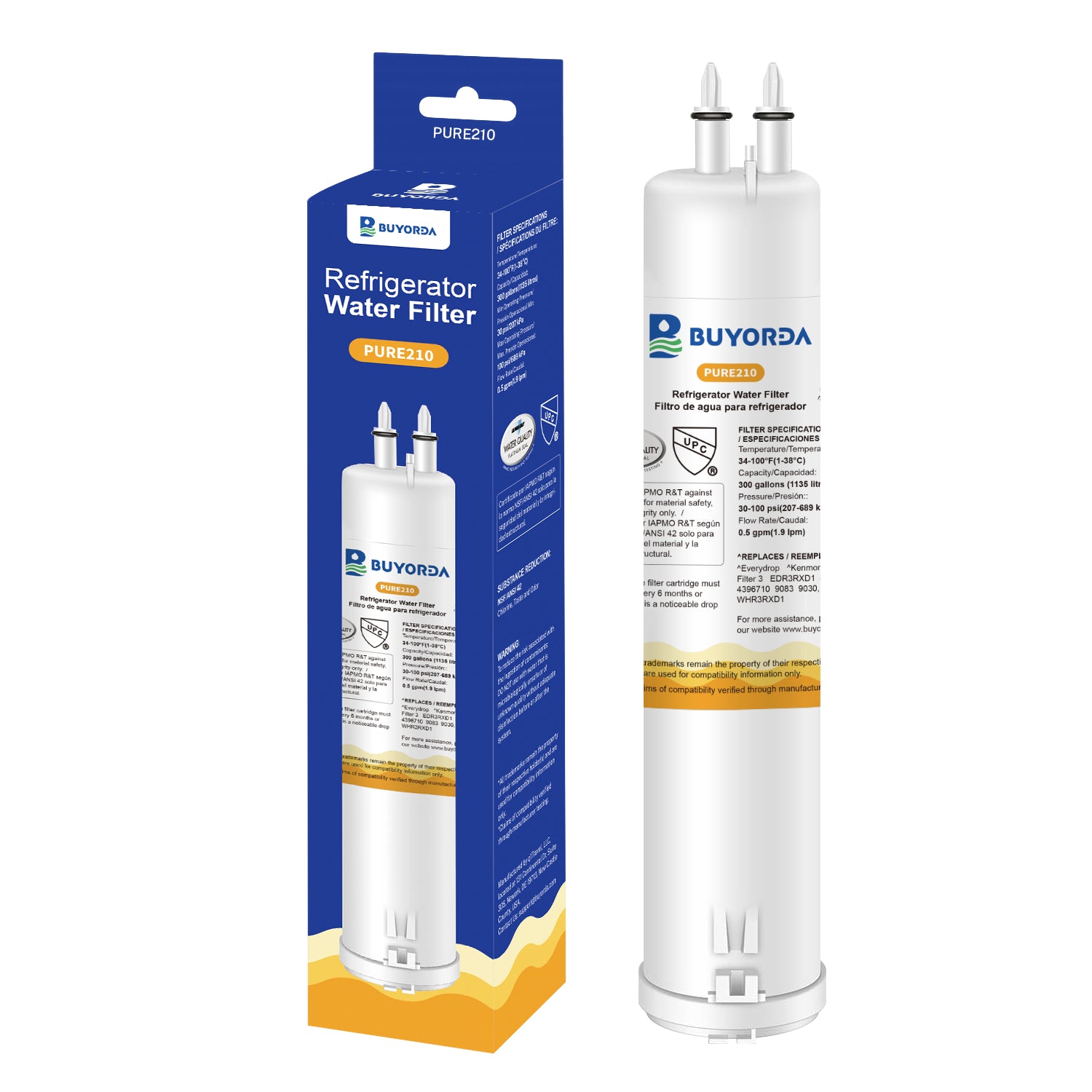 Buyorda EDR3RXD1 Water Filter Replacement Compatible with 4396841 Filter 3 4396710 for Kenmore 46-9083 46-9030 Refrigerator Water Filter