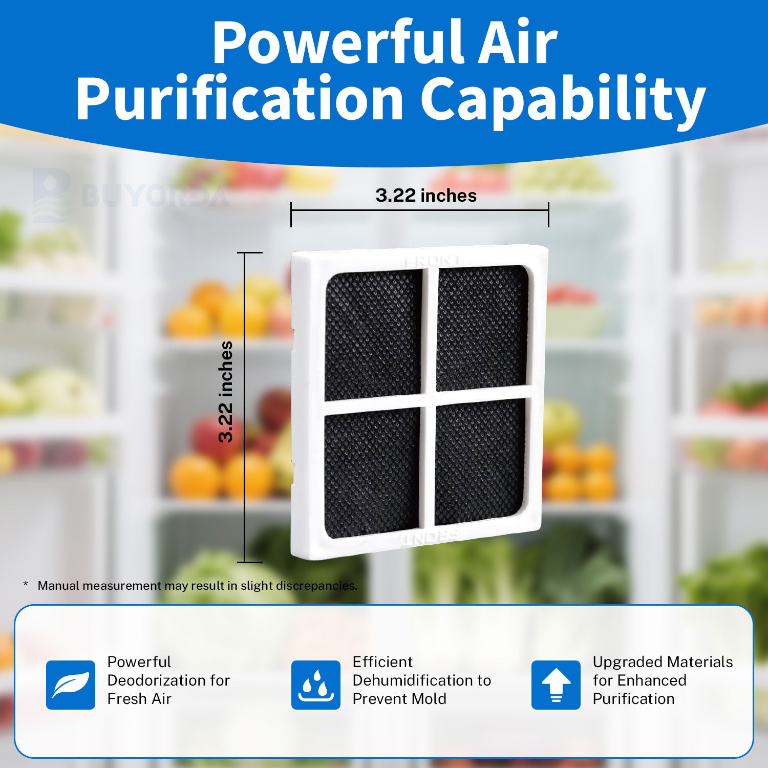 Buyorda Refrigerator Air Filter Replacement for LG LT120F for Kenmore Elite 9918 ADQ73214402 ADQ73214404 ADQ73334008 LMXS30776S