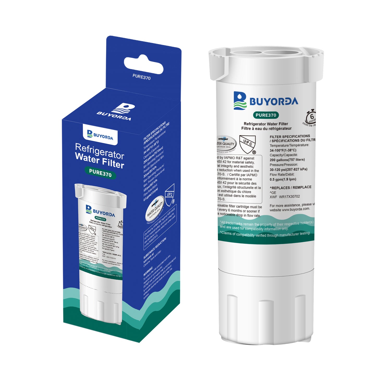 Buyorda XWF NOT XWFE Replacement for GE XWF WR17X30702 Applicable models starting with GBE21 GDE21 GDE25 GFE24 GFE26 GNE21 GNE25 GNE27