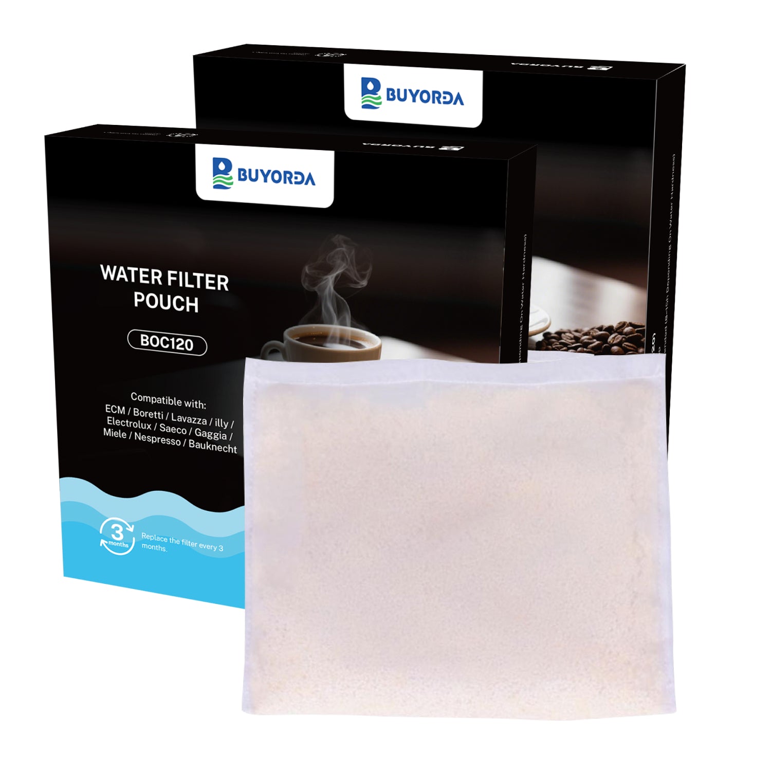 Coffee Machine Water Filter Pouch - Reduces Limescale, Improves Water Taste and Odor, Easy to Use