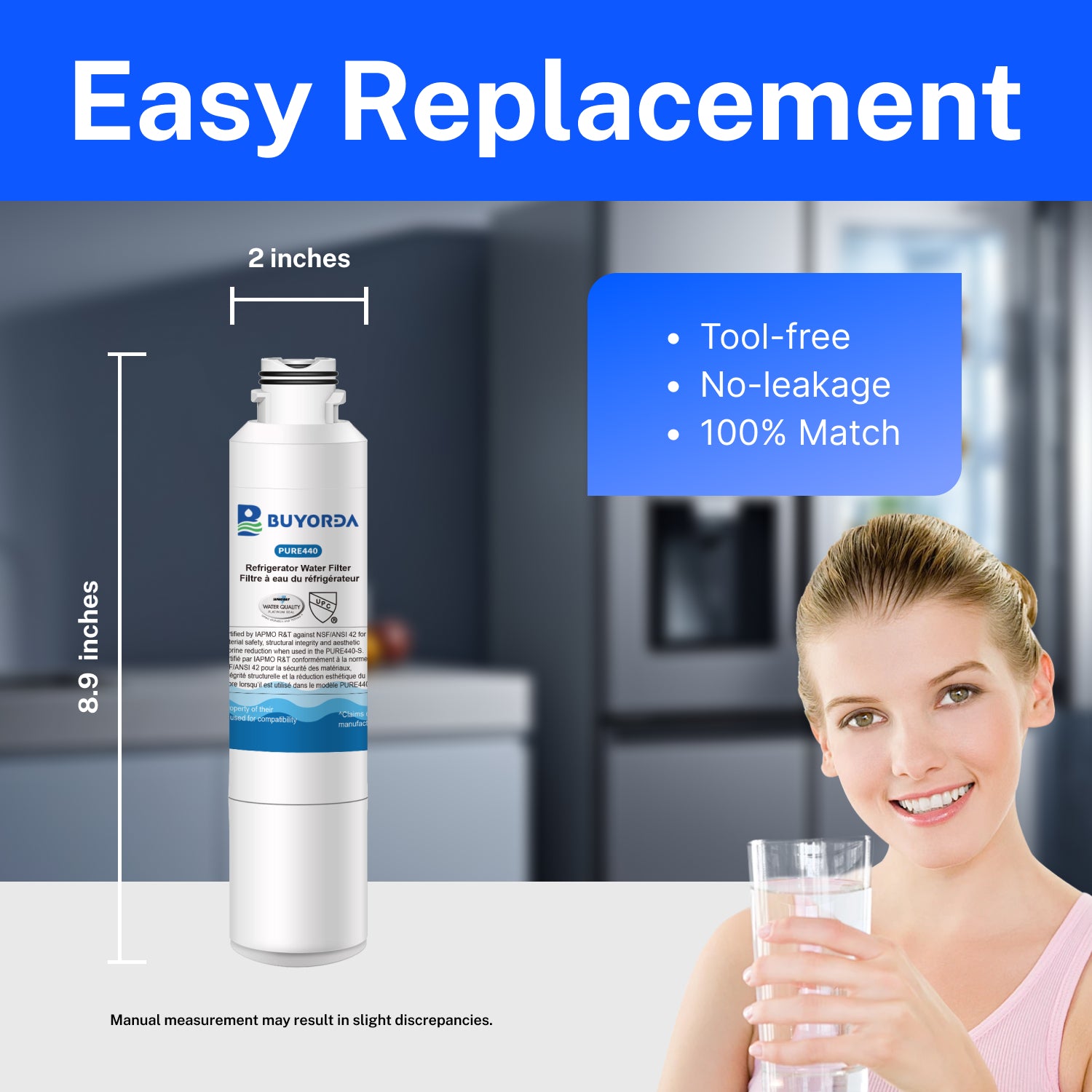 Buyorda DA29-00020B Replacement for Samsung Water Filter HAF-CIN/EXP HAF-CIN DA29-00020A RS25J500DSR RF263TEAESG HDX FMS-2 DA97-08006A-1