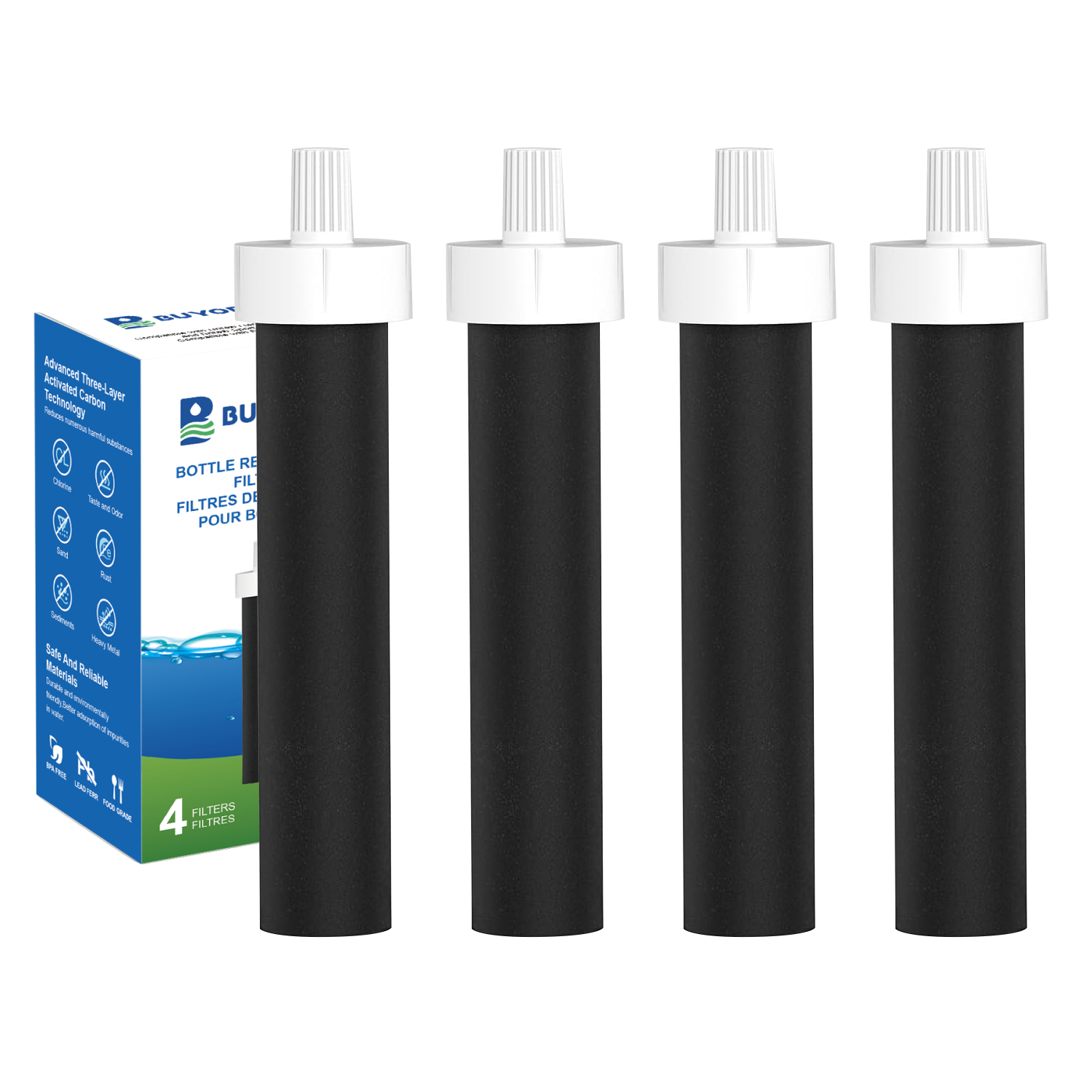 Buyorda For Brita BB06 Water Bottle Replacement Filters BPA Free Fits Hard Sided Bottles And Sport Bottles Suitable For Travel Outdoor